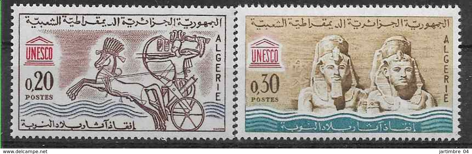 1964 ALGERIE 387-88** Egyptologie, Nubie - Algérie (1962-...)