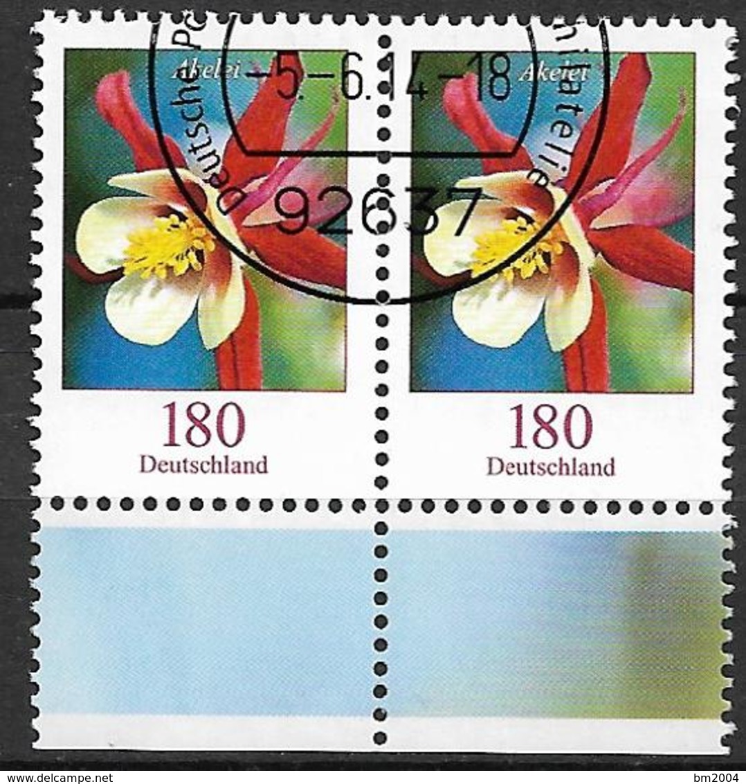 2014  Deutschland Allem. Fed.Mi. 3082 FD- Used   Akelei „Crimson Star“ (Aquilegia Caerulea) - Gebruikt