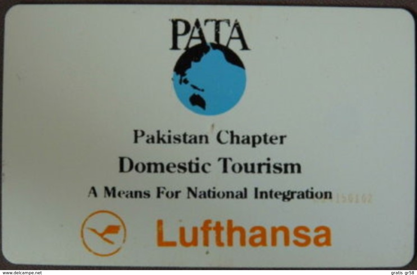 Pakistan - WP07046, Airlines LUFTHANSA Pakistan Chapter Domestic Tourism, 30u, Used - Pakistán