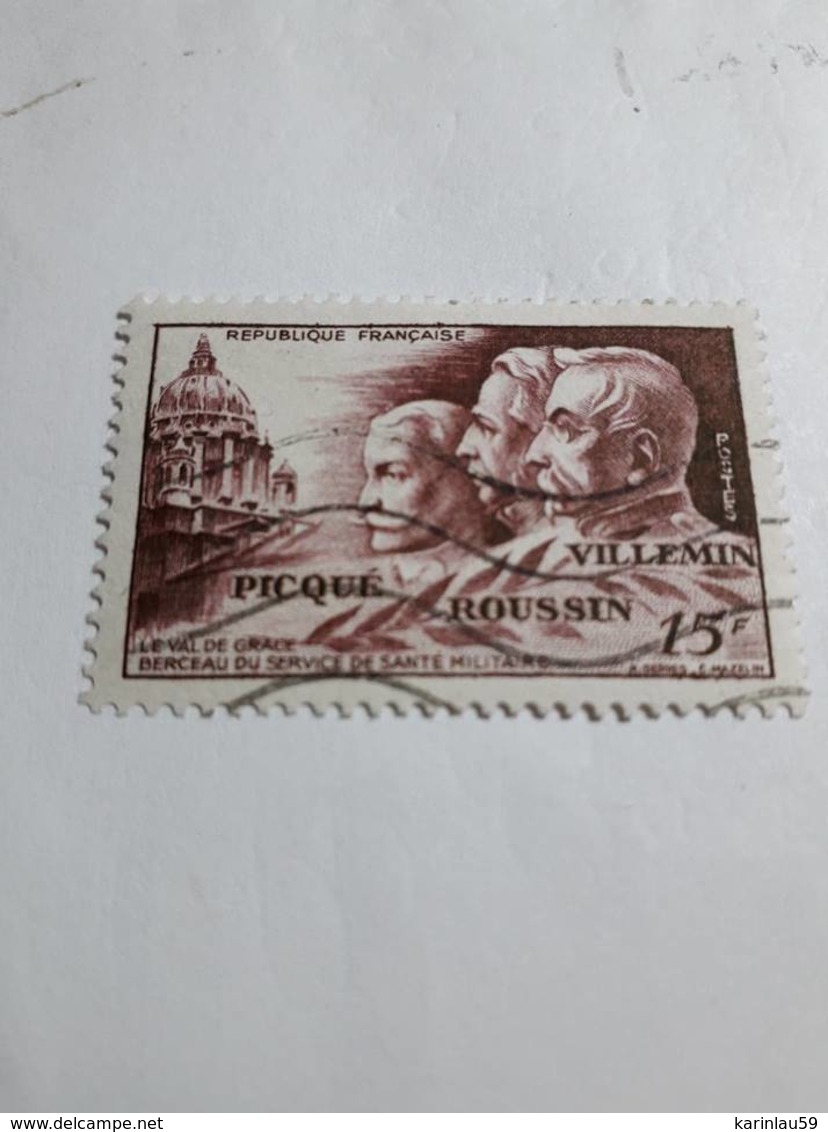 Timbre France 1951: 15F Brun-lilas "Drs Picqué, Roussin Et Villemin" N° 898 Oblitéré - Used Stamps