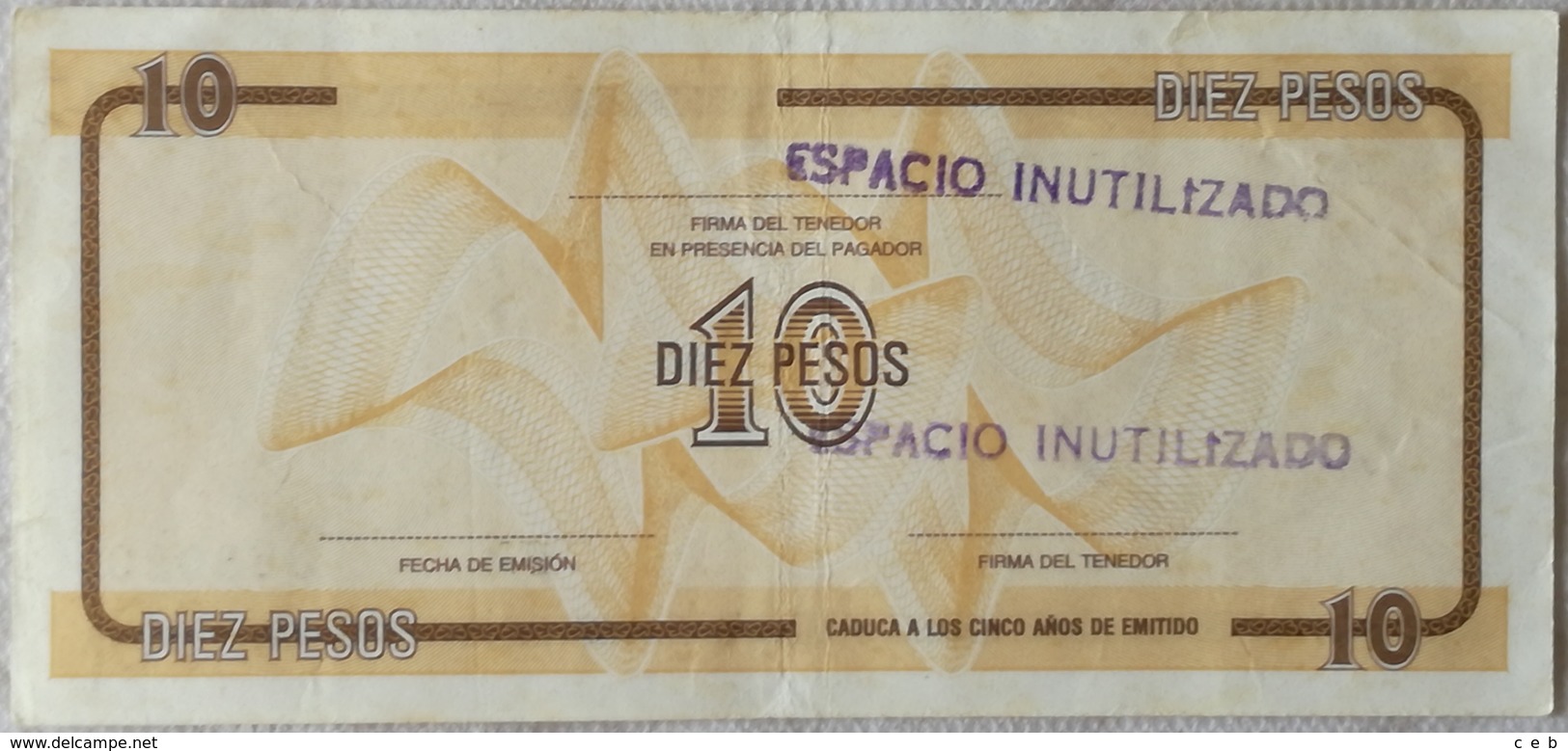 Billete Cuba. 10 Pesos. Serie D. 1985. Certificado De Divisa. Banco Nacional De Cuba - Cuba