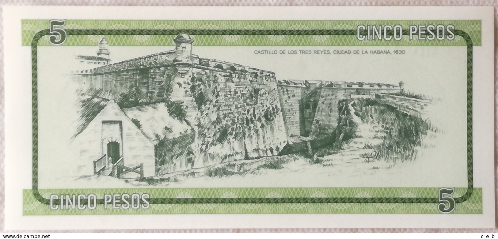 Billete Cuba. 5 Pesos. Serie B. 1985. Certificado De Divisa. Banco Nacional De Cuba. Sin Circular - Cuba
