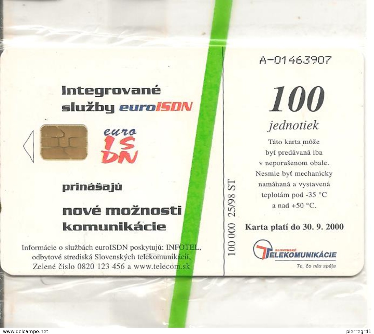 TC-PUCE-SLOVAQUIE--100J-1998-EUROISDN-NSB-TBE - Slovaquie