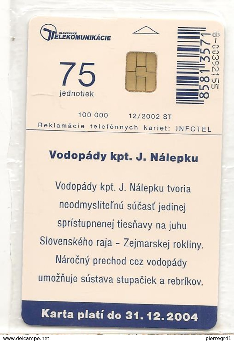 TC-PUCE-SLOVAQUIE--75J-12/2002-CASCADE VODOPADY-NSB-TBE - Slovaquie