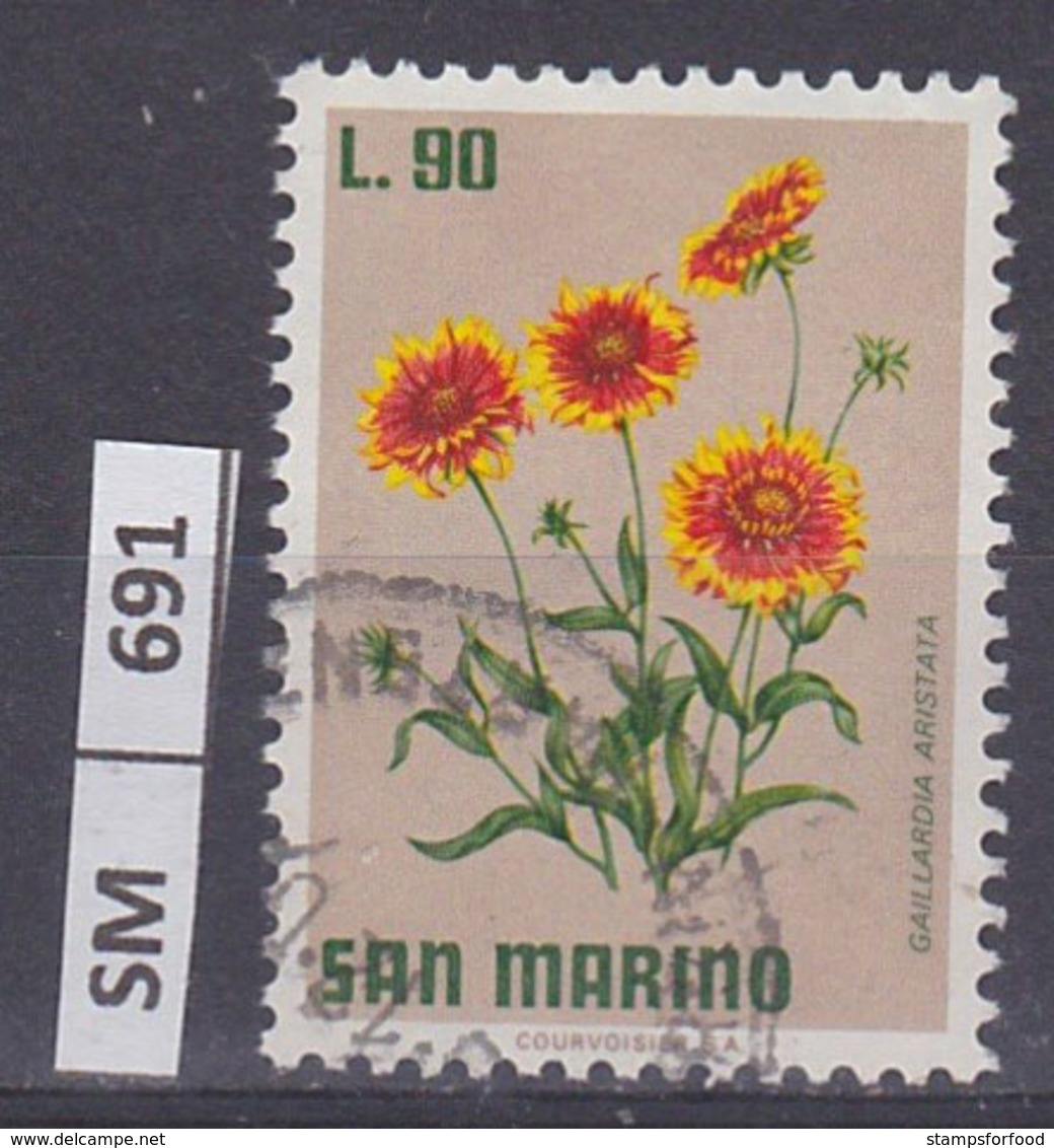 SAN  MARINO  1971	Fiori L. 90 Usato - Used Stamps