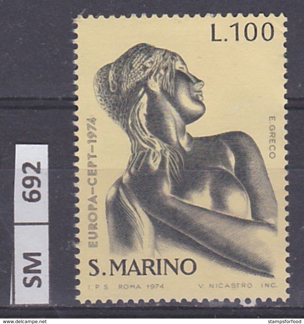 SAN  MARINO  1974	Europa L. 100 Usato - Oblitérés