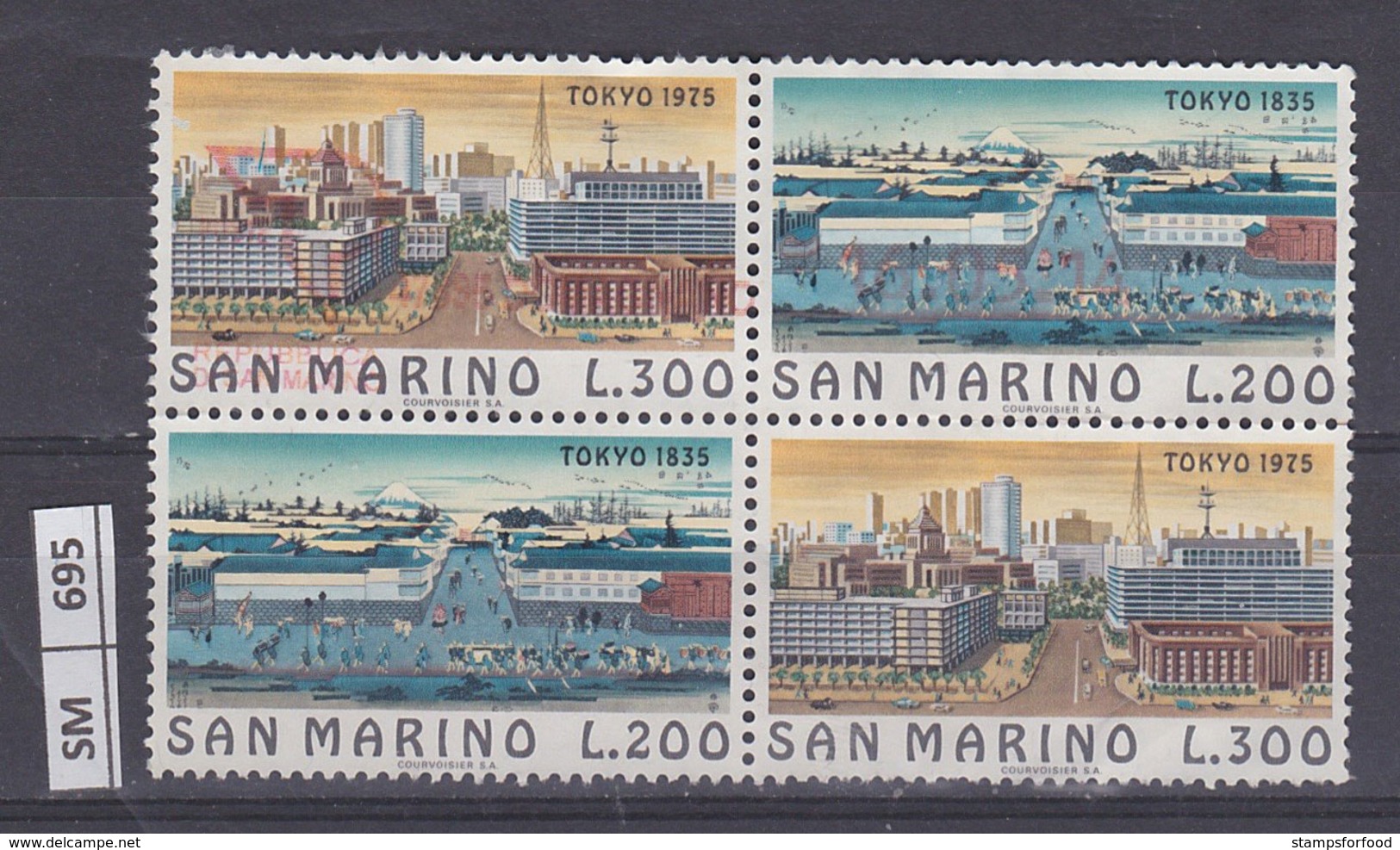 SAN  MARINO  1975	Tokio  Blocco Di 4 Usato - Used Stamps