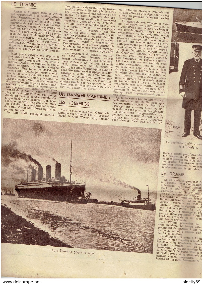 Le Nouvelliste Du Dimanche Du 18 Avril 1937 -anniversaire Du  TITANIC - Menilmontand - Autres & Non Classés