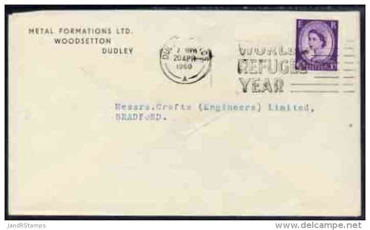 46133 Postmark - Great Britain 1960 Cover Bearing Illustrated Slogan Cancellation For 'World Refugee Year' - Postmark Collection