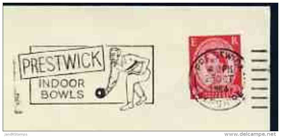 42149 Postmark - Great Britain 1964 Cover Bearing Illustrated Slogan Cancellation For Prestwick Indoor Bowls (sport) - Postmark Collection