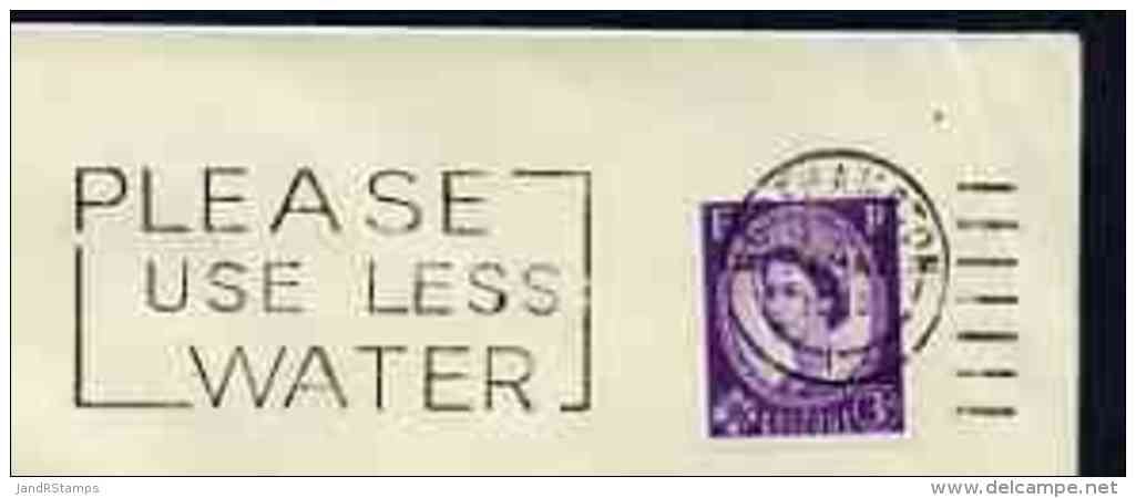 42117 Postmark - Great Britain 1965 Cover Bearing Illustrated Slogan Cancellation For Please Use Less Water - Postmark Collection