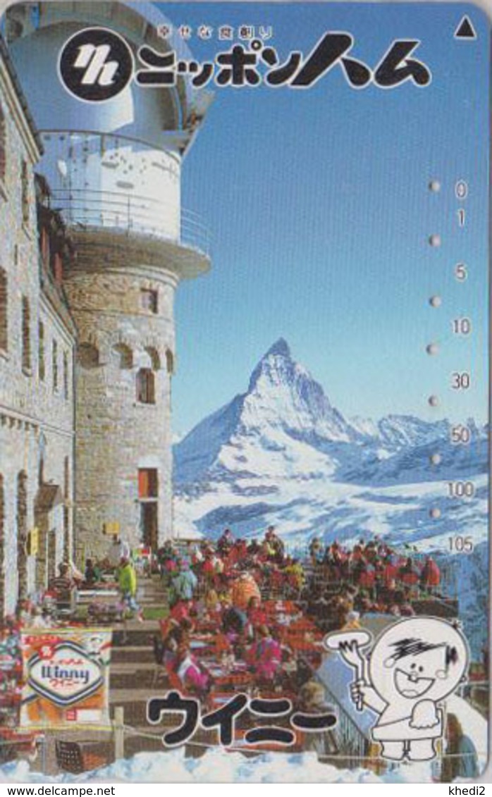 RARE Télécarte Japon / 110-011 - SUISSE Montagne MATTERHORN Pub WINNY - Mountain Japan Phonecard Switzerland - Site 191 - Montagne