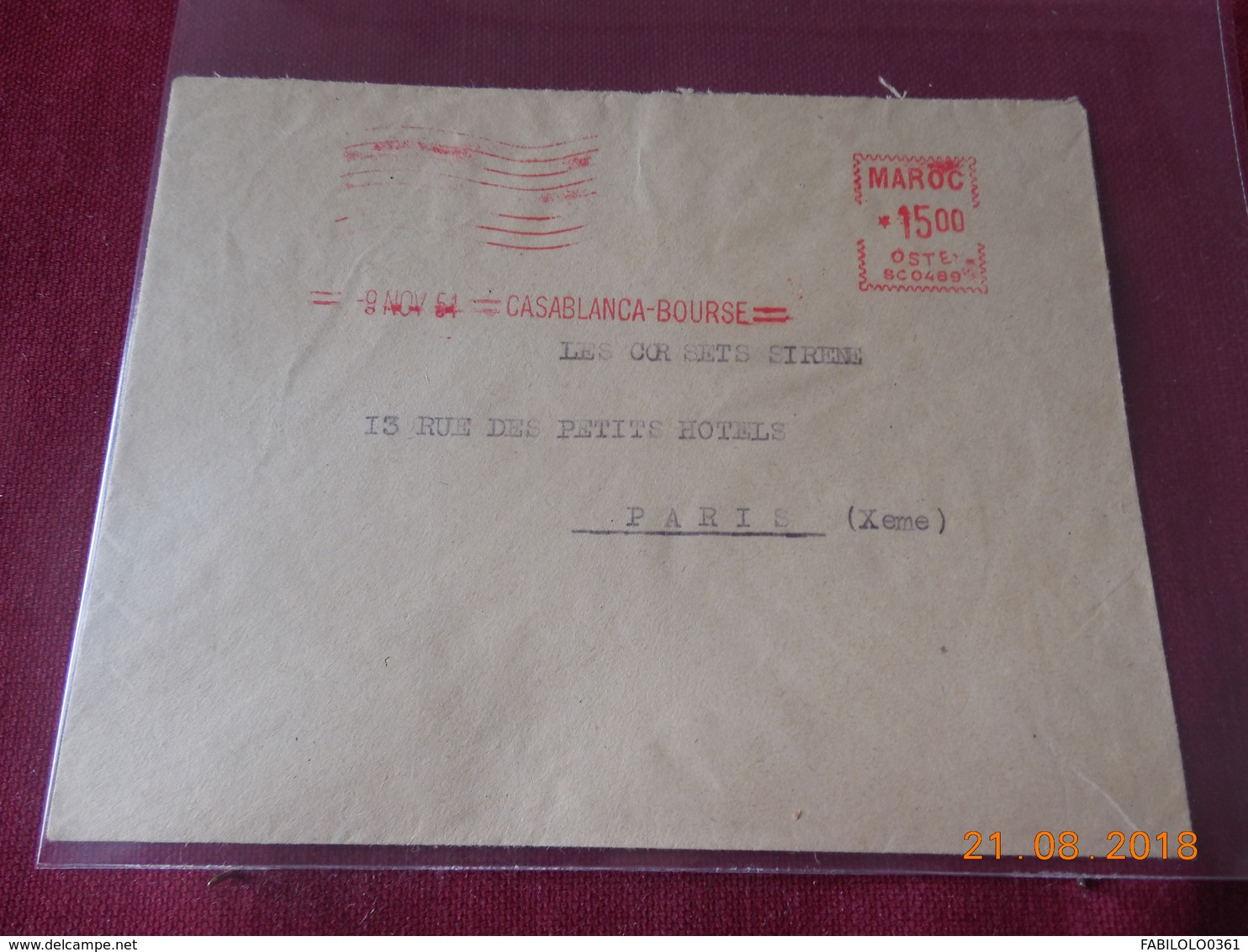 Lettre Du Maroc Francais De 1954 Avec EMA - Lettres & Documents