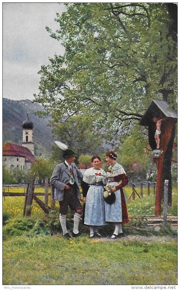 AK 0012  Oberammergau - Volkstrachtengruppe / Verlag Uhlschmid Ca. Um 1920 - Oberammergau