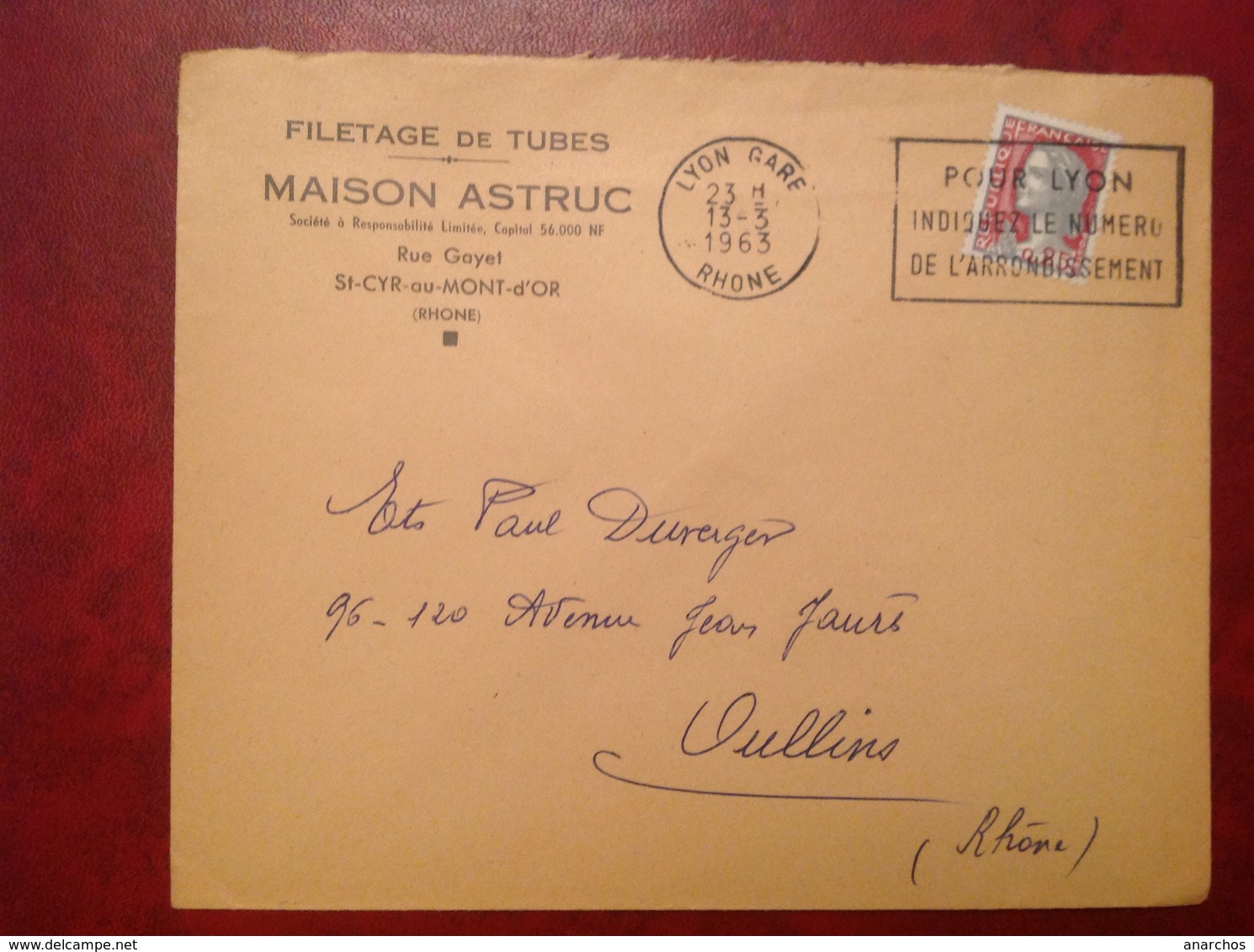 Lyon St Cyr Au Mont D'or Astruc Filetage Tube - 1961-....