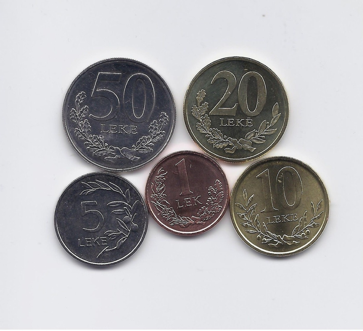 ALBANIA 5 HIGH GRADE 2000 - 2016 COINS SET: 1 TO 50 LEKE - Albanie