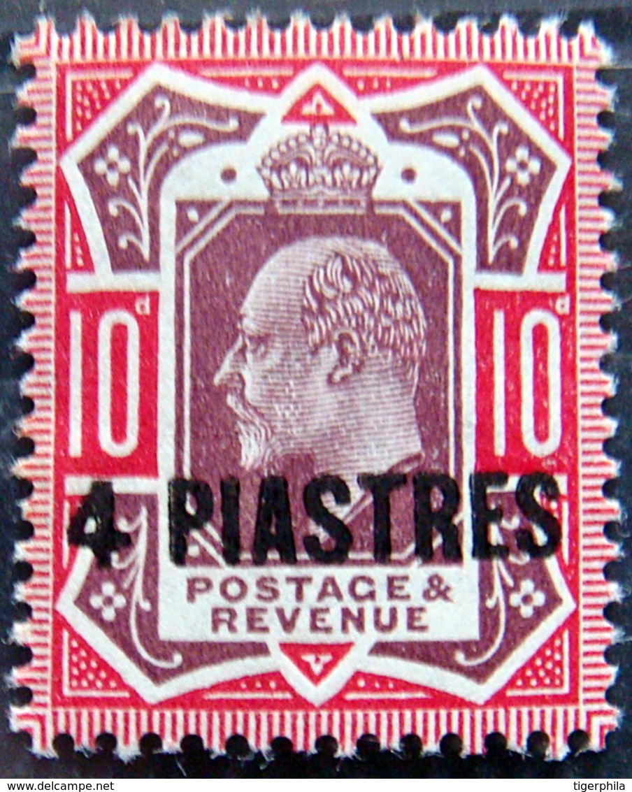 BRITISH LEVANT 1902 4pi On 10d King Edward VII MH - British Levant