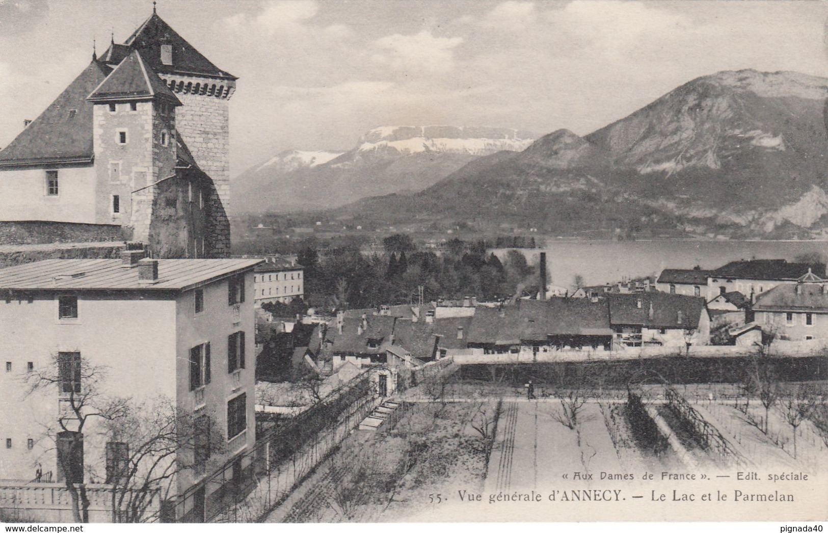 Cp , 74 , ANNECY , Vue Générale, Le Lac Et Le Parmelan - Annecy