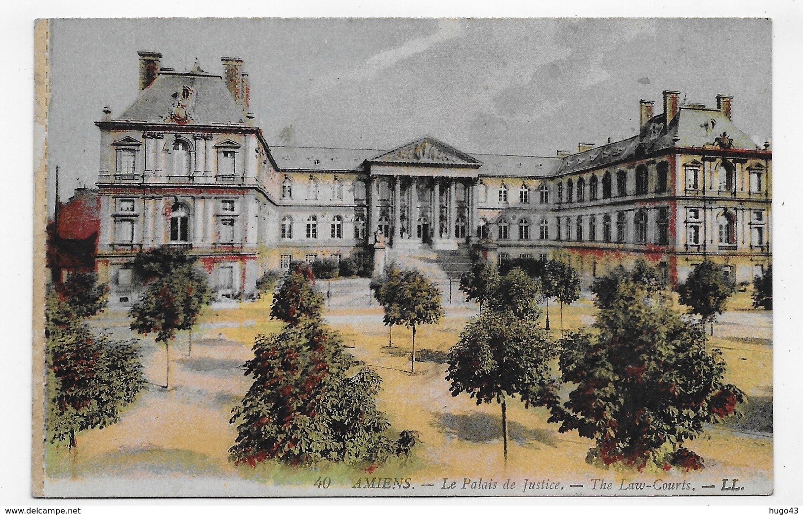 AMIENS - N° 40 - LE PALAIS DE JUSTICE - LEGER PLI EN DIAGONAL - CPA NON VOYAGEE - Amiens