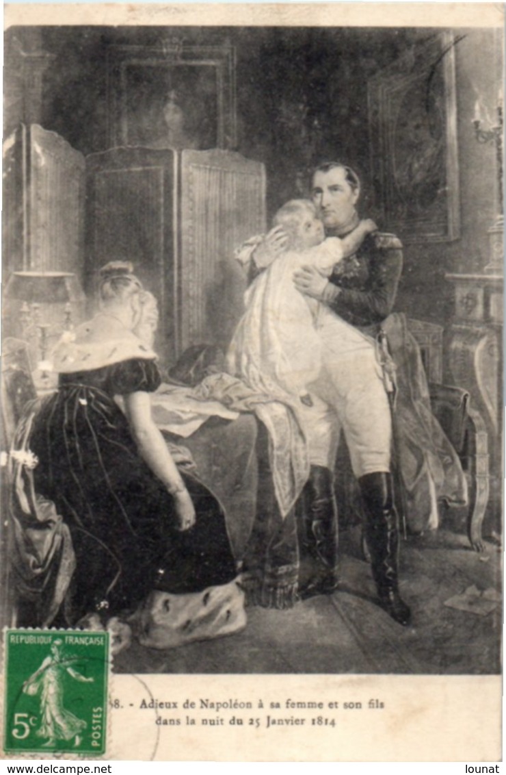 Histoire -Adieu De Napoléon à Sa Femme Et Son Fils Dans La Nuit Du 25 Janvier 1814 - Storia