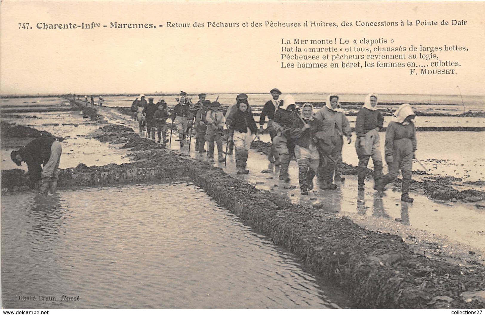 17-MARENNE- RETOUR DES PÊCHEURS ET DES PÊCHEUSES D'HUITRES, DES CONCESSION A LA POINTE DE DAIR - Marennes