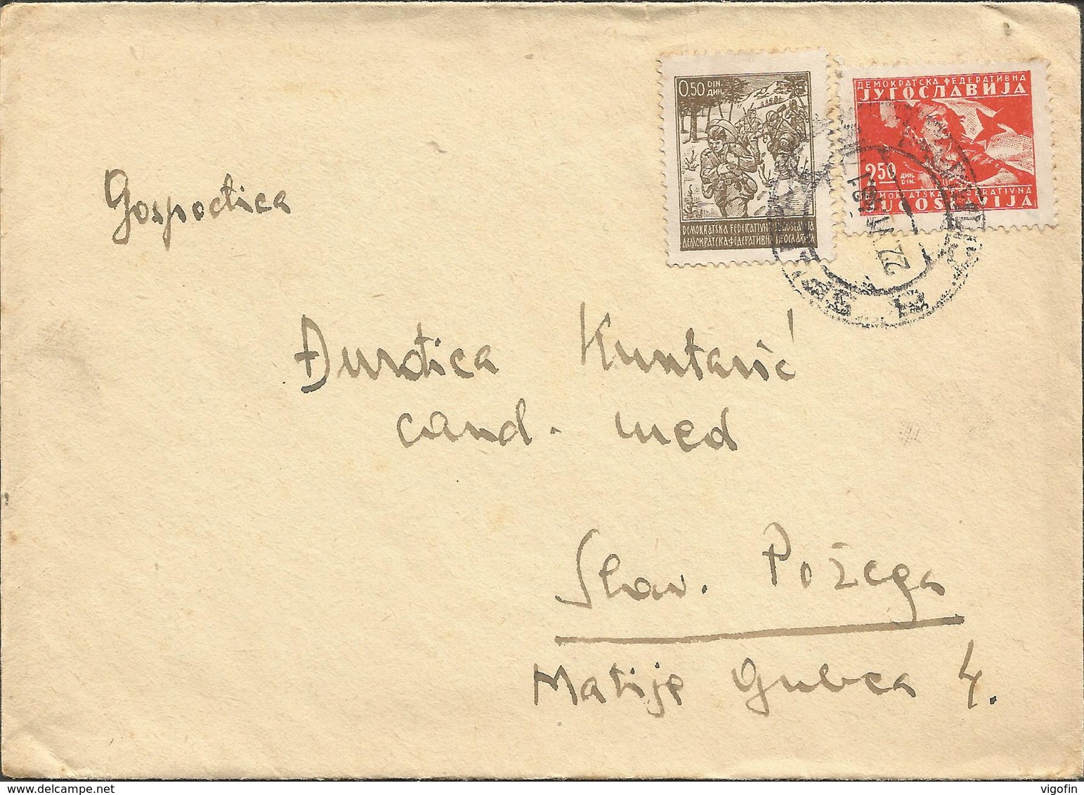 YUGOSLAVIA LETTER, Circulated - Briefe U. Dokumente