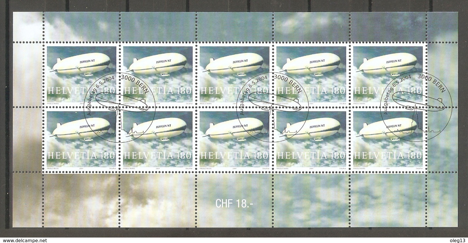 2004 Switzerland .  Aviation. Zeppelin NT   MS / SS  NH - Unused Stamps