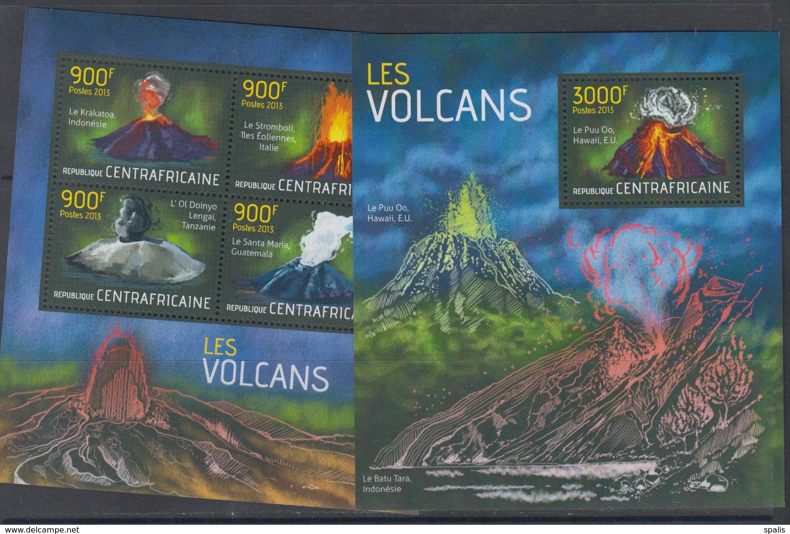 Central African Rep.2013 Mnh Mi4435-8,bl 1100 Volcanoes - Vulkanen