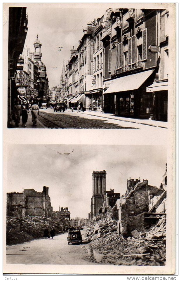 14 CAEN Rue St-Jean Vers St-Pierre (avant Et Après) - Caen