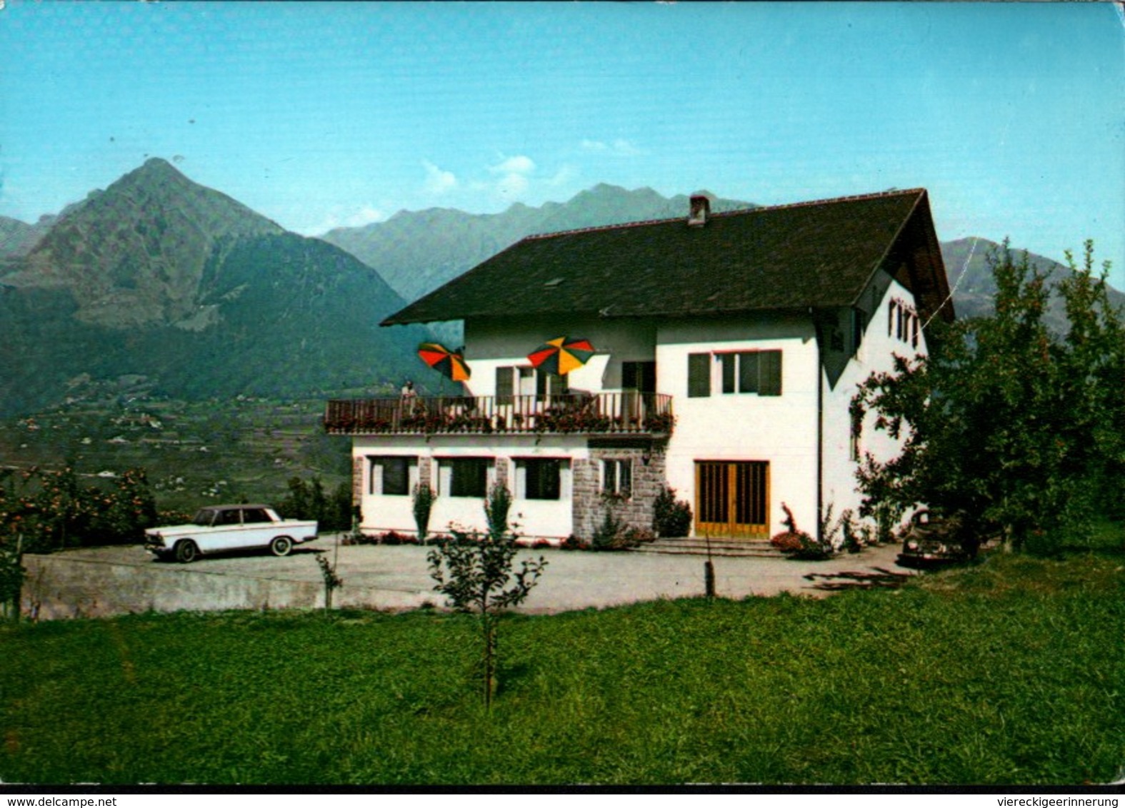 ! Ansichtskarte Schenna Bei Meran, Pension Kröll, Auto, Südtirol - Merano