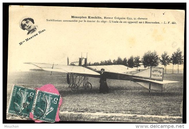 Dijon Aviation 22/25 Septembre 1910:  Mme Marthe Niel Et Cachet De La Manifestation Au Verso - Riunioni