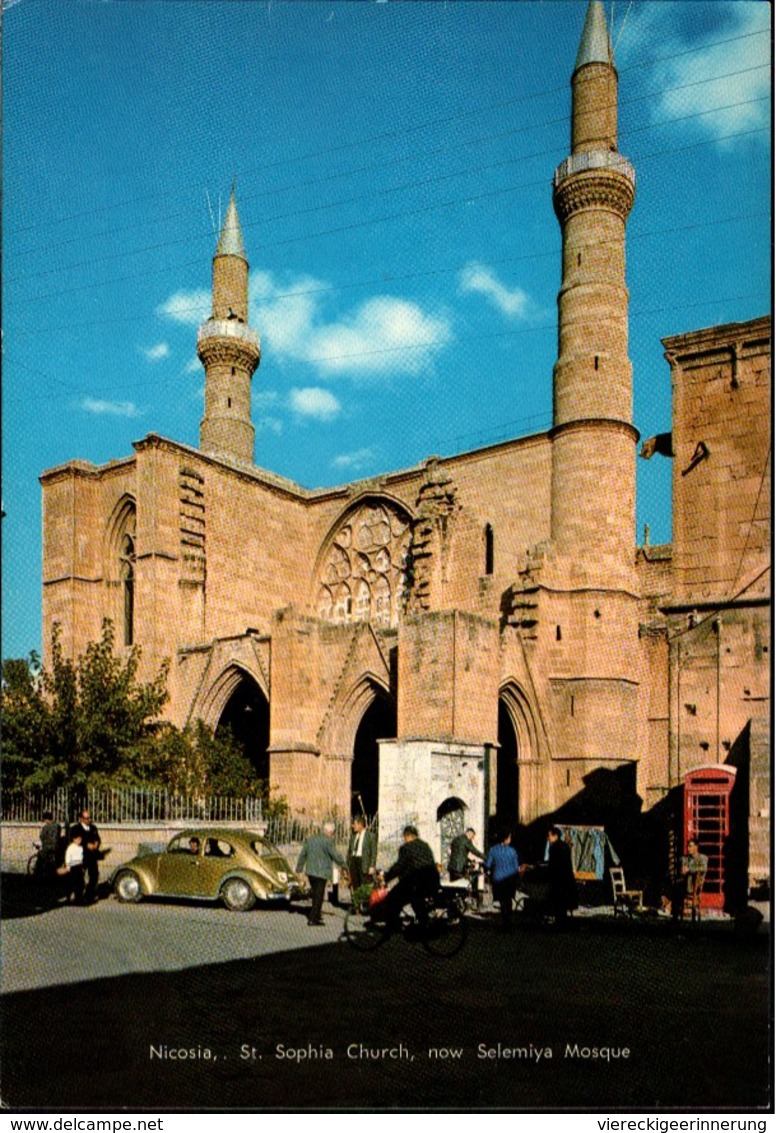 ! Ansichtskarte Nicosia, VW Käfer, Mosque, Church, Cyprus, Zypern - Zypern