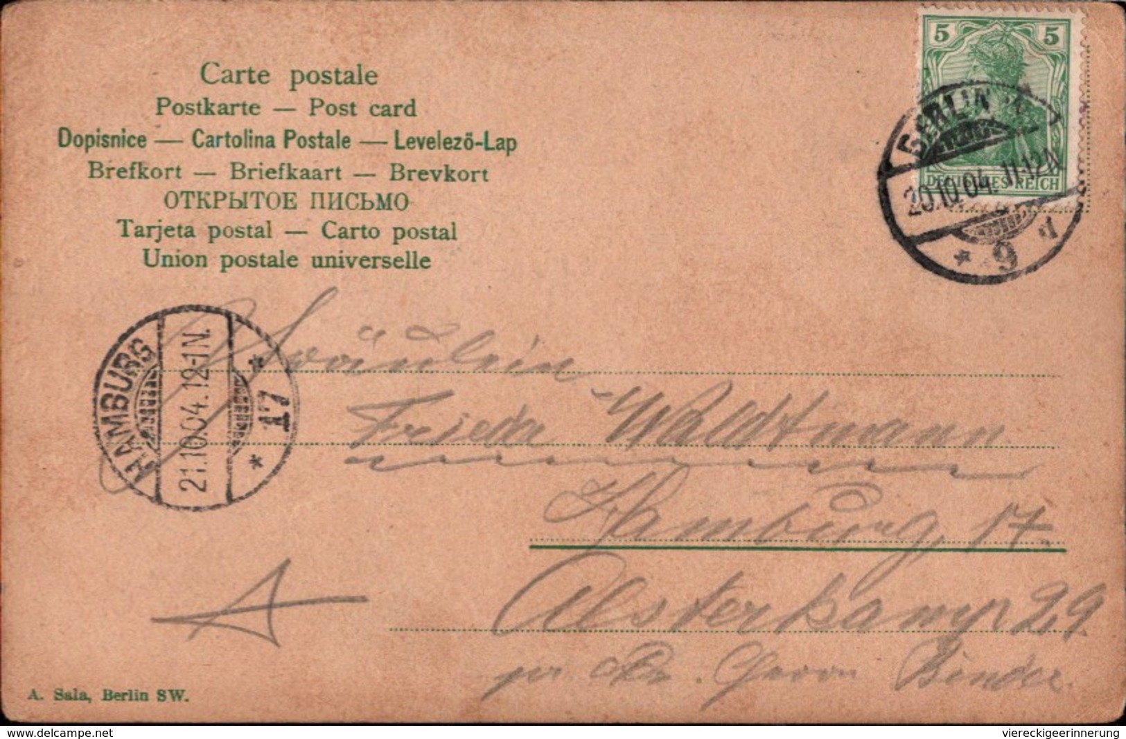 ! Alte Ansichtskarte Im Stil Eines Posteinlieferungsscheines, 1904, Amor - Correos & Carteros