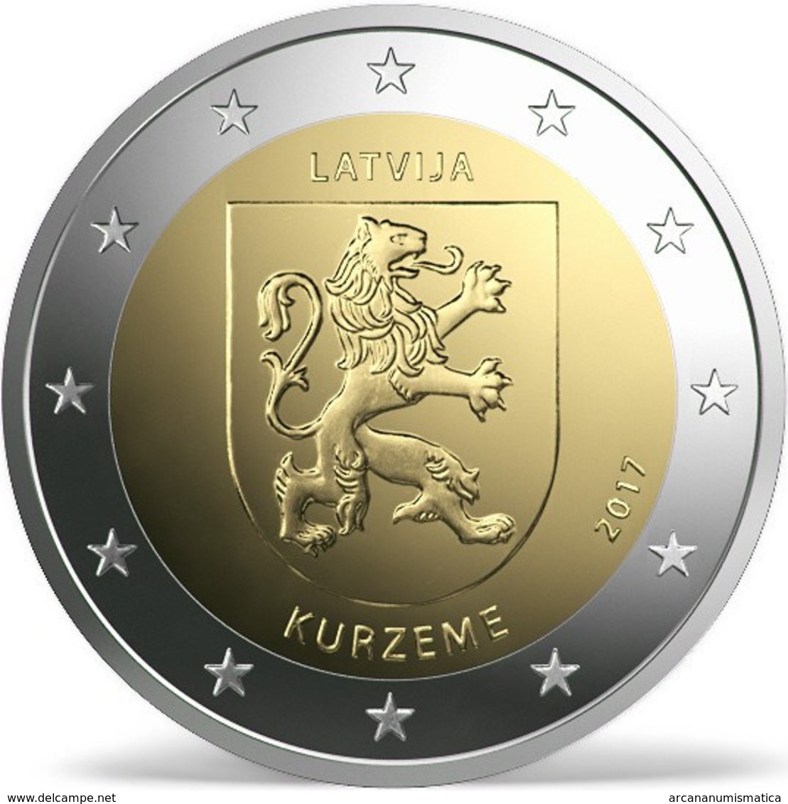 LETONIA 2€ BIMETÁLICA  2.017  2017  "KURZEME"  SC/UNC  T-DL-12.230 - Letonia