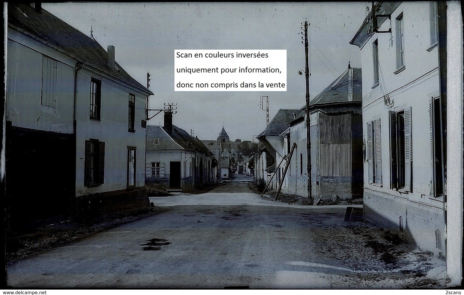 Dépt 80 - NAOURS - PLAQUE De VERRE (négatif Photo Noir & Blanc, Cliché R. Lelong) - Rue D'Amiens - Naours