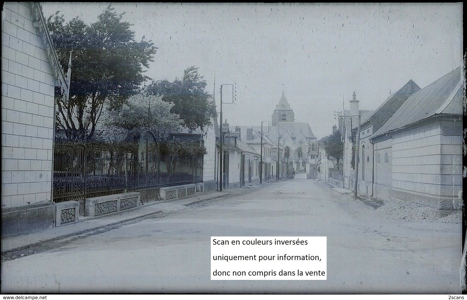 Dépt 80 - NAOURS - PLAQUE De VERRE (négatif Photo Noir & Blanc, Cliché R. Lelong) - Rue De L'Église - Naours