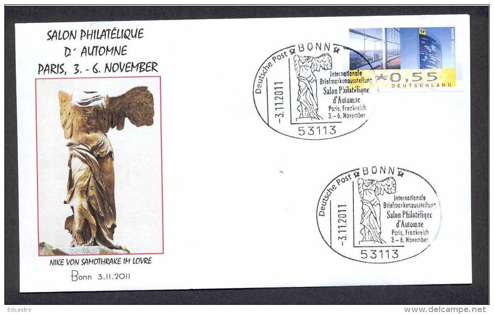 11.- GERMANY ALLEMAGNE 2011. POSTMARK. LOUVRE MUSEUM. Nike Of Samothrace, Archeologie. 2nd Century BC Marble Sculpture - Archeologia