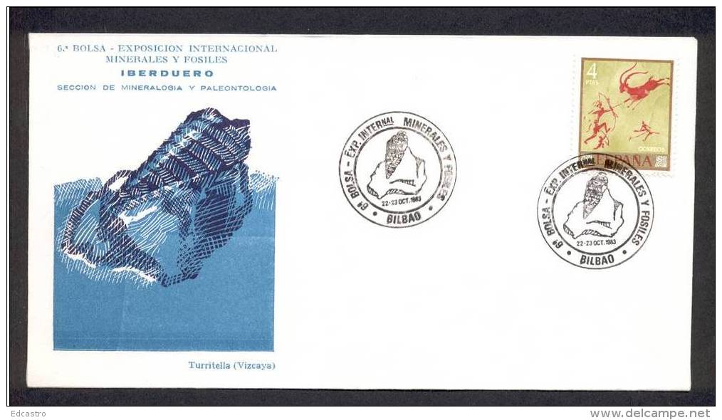 15.- SPAIN 1983. SPECIAL POSTMARK. INTERNATIONAL EXHIBITION OF MINERALS AND FOSILS. BILBAO VIZCAYA - Arqueología