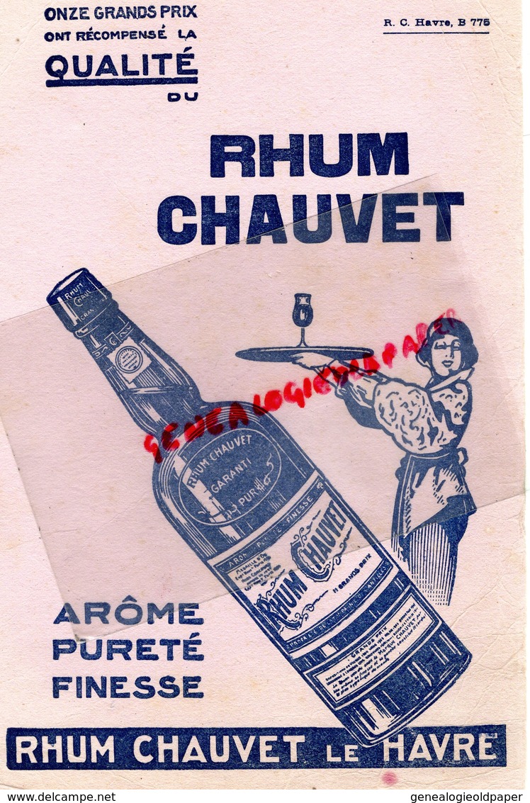 76 - LE HAVRE - GRAND  BUVARD RHUM CHAUVET - COMPAGNIE DES ANTILLES - Lebensmittel