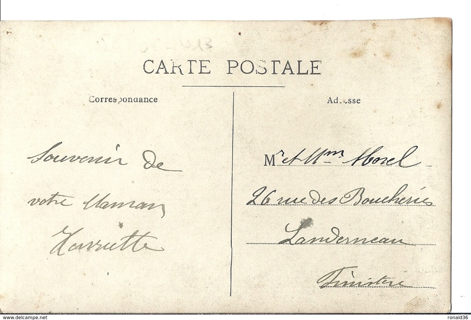 Cpp Propriété Belle Habitation Jardin Parc Portrait Henriette MOREL ? Adr A Ses Enfants 26 Rue Des Boucheries Landerneau - Genealogia