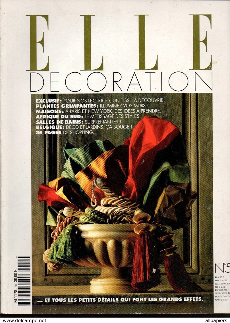 Elle Décoration N°50 Plantes Grimpantes - Salles De Bains De Sacrés Caractères De 1994 - Casa & Decorazione