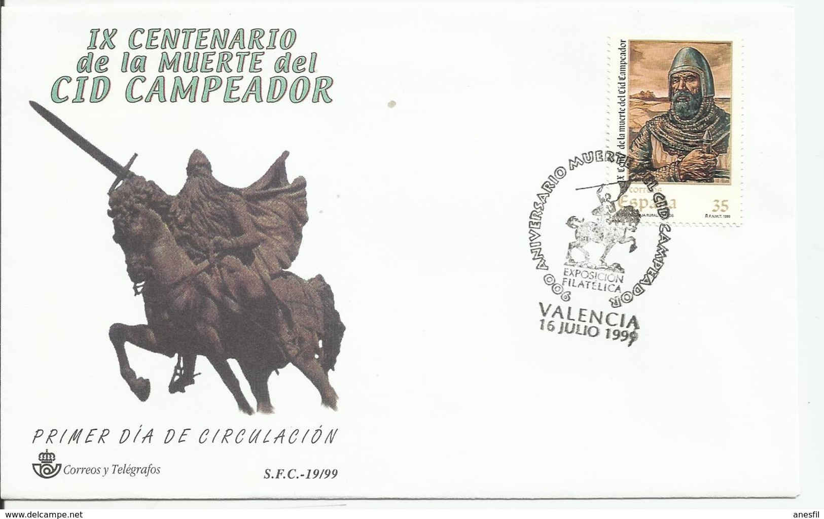 España. 1999. IX Centenario De La Muerte Del Cid Campeador. - Maschinenstempel (EMA)