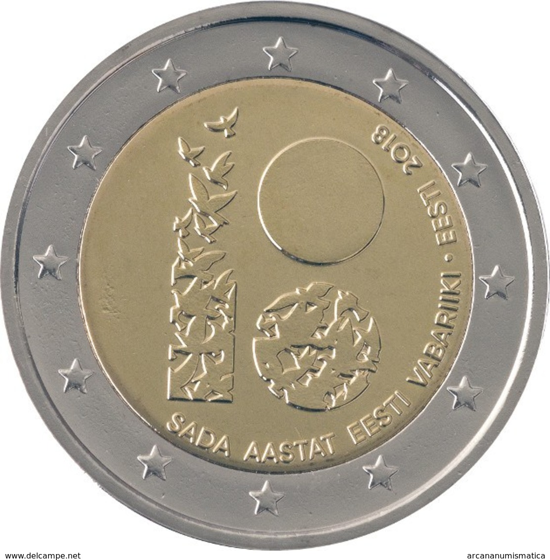 ESTONIA  2€ BIMETÁLICA  2.018  2018  "Centenary Of The Republic Of Estonia"  SC/UNC  T-DL-12.235 - Estland