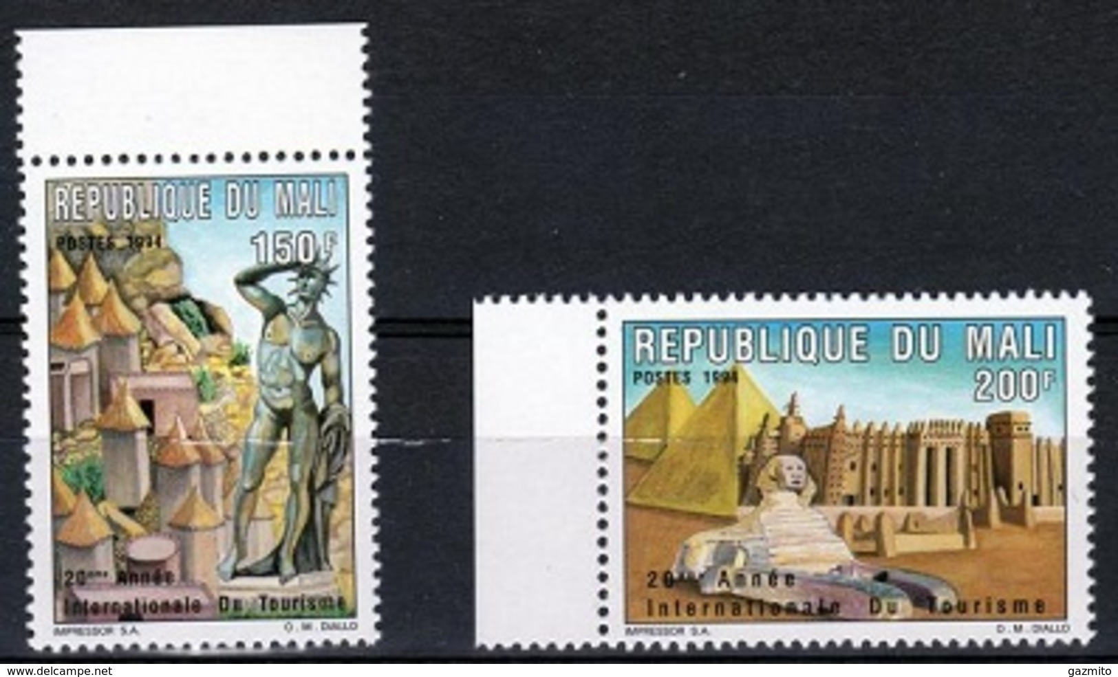 Mali 1994, Tourism, Mosque, Sfinge, 2val - Mali (1959-...)