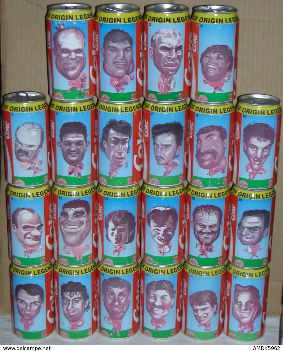 CAN-AUSTRALIE-1995-STATE OF ORIGIN LEGENDS OF LEAGUE (CARICATURE RUGBY) (22 Cans) - Cans