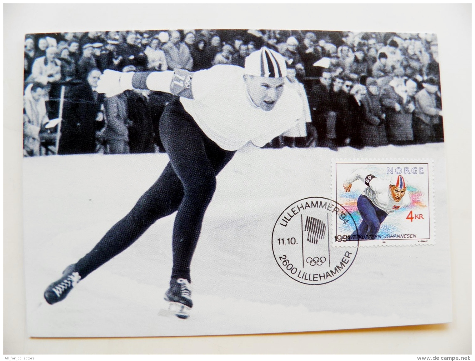 Card Maximum Norway 1994 Olympic Games Lillehammer 1994 Speed Skating 1991 - Cartes-maximum (CM)