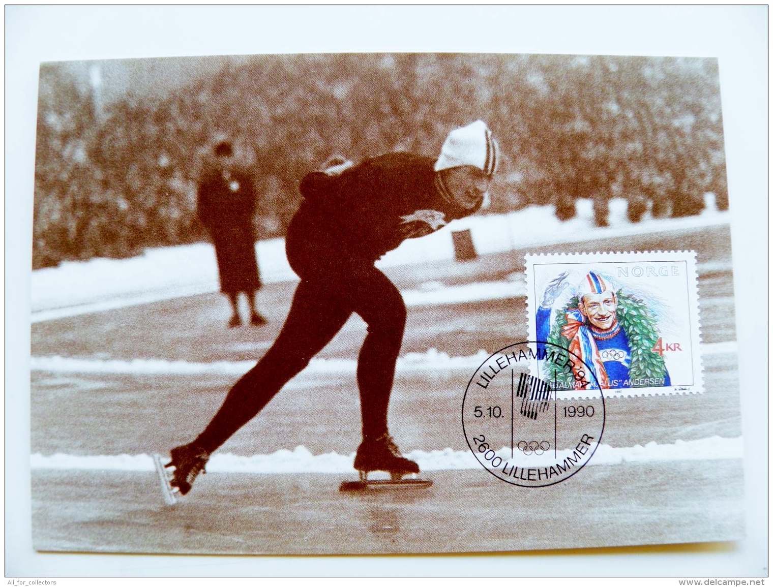 Card Maximum Norway 1994 Olympic Games Lillehammer 1994 Speed Skating 1990 - Maximumkarten (MC)