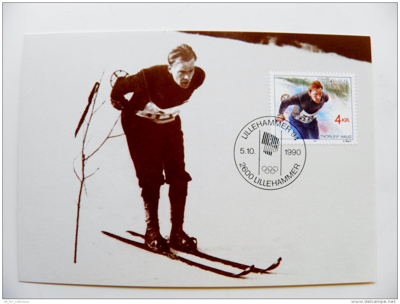 Card Maximum Norway 1994 Olympic Games Lillehammer 1994 Ski Skiing 1990 - Maximumkarten (MC)