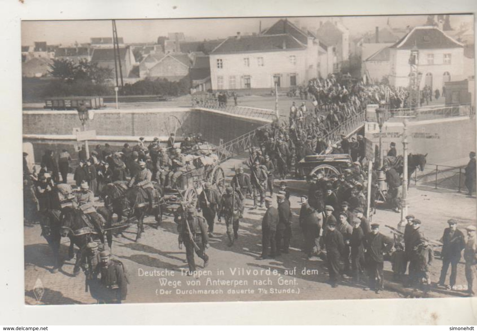 VILVORDE  Carte Photo- Deutsche Truppen Auf Dem Wege Von Antwerpen Nach Gent - Trouppe Allemande - Vilvoorde