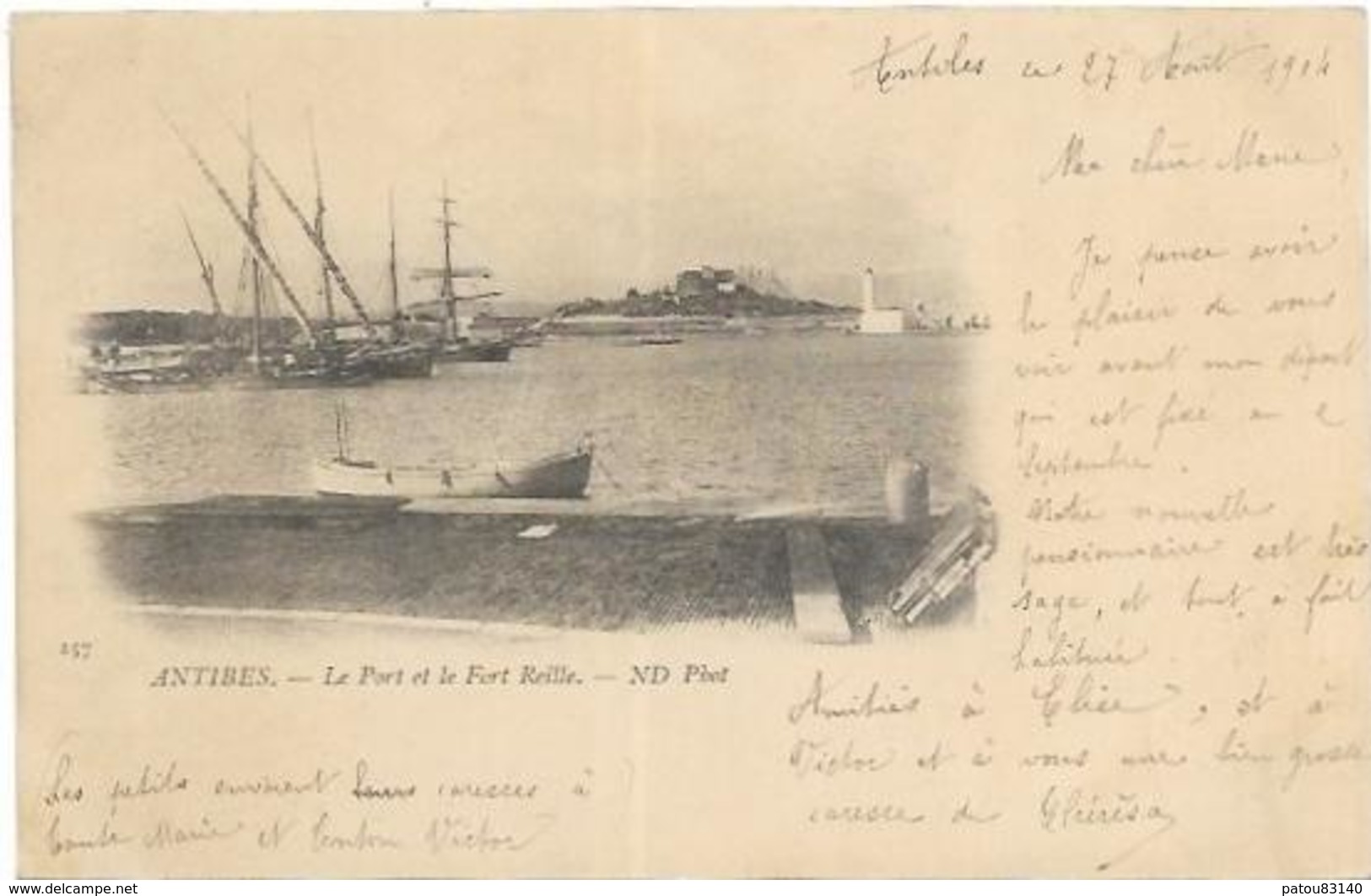 06.  ANTIBES.  LE PORT ET LE FORT REILLE  EN 1914. - Antibes - Vieille Ville